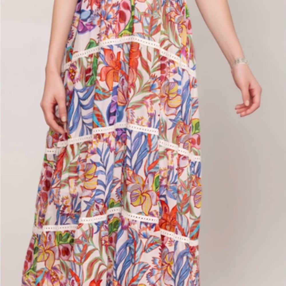 Johnny Was Workshop Chevron Tiered Tank Dress W36524 sz L